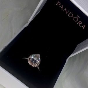 Pandora Teardrop Halo Ring